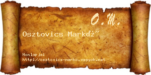 Osztovics Markó névjegykártya